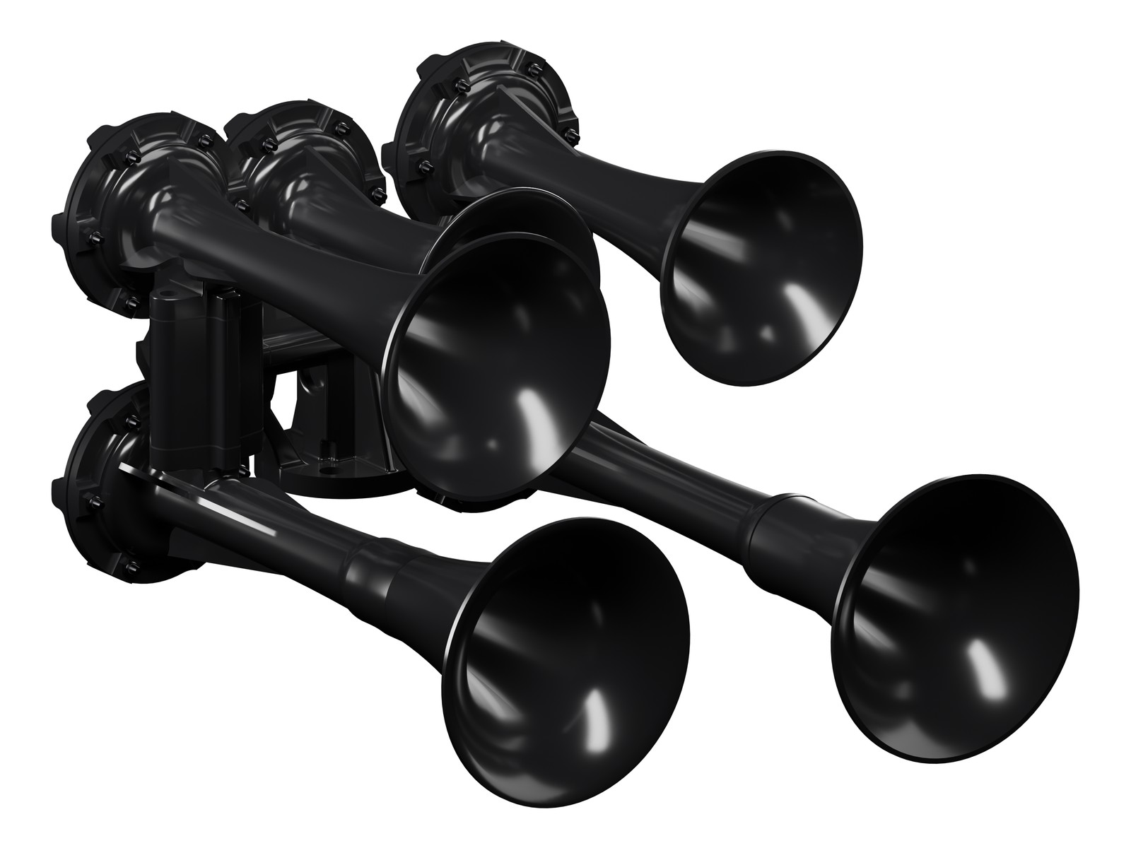 Render of the finished T5 in black PETG, the same view