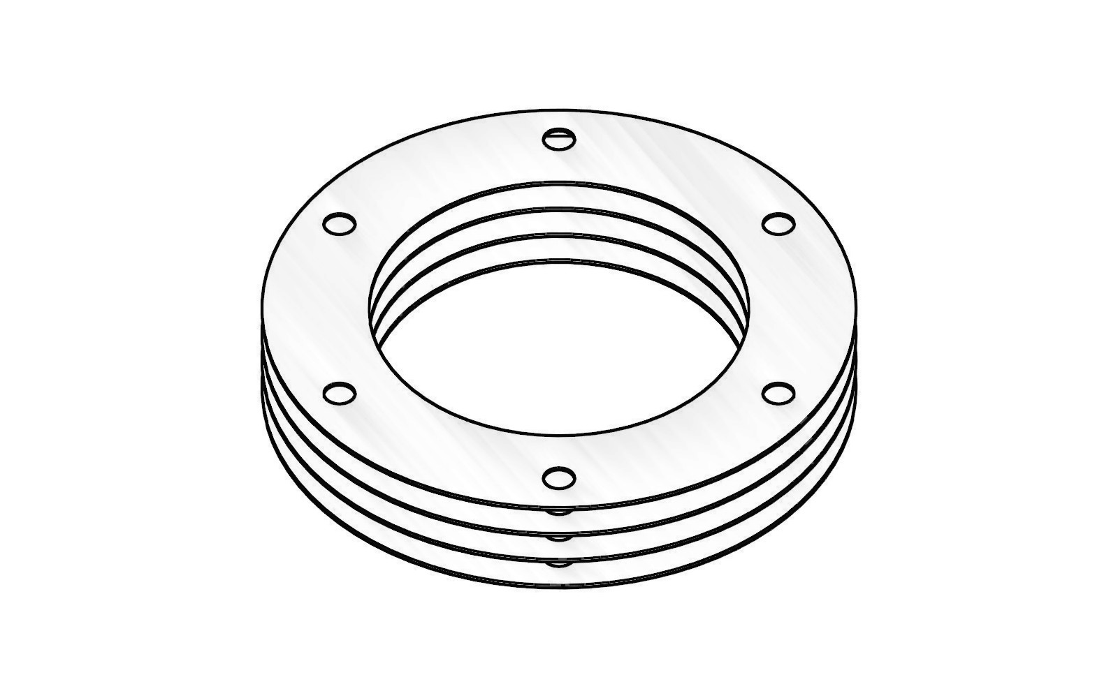 Line drawing: two gaskets, one for each side of a diaphragm